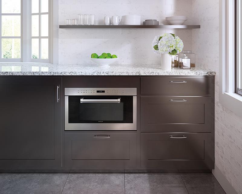Drop down microwave top oven